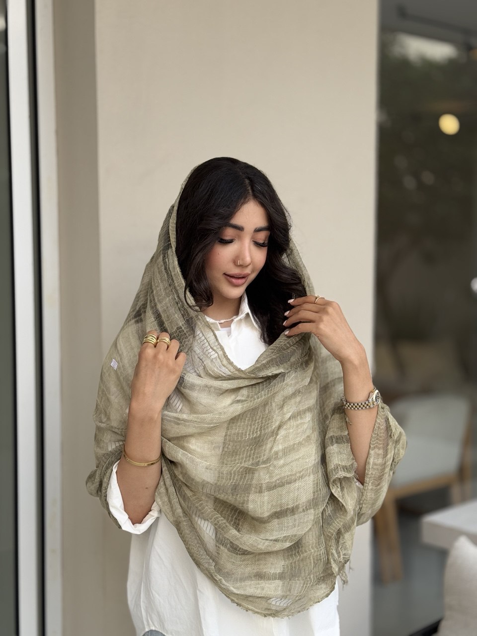 شال نخی طرحدار لوسیفر