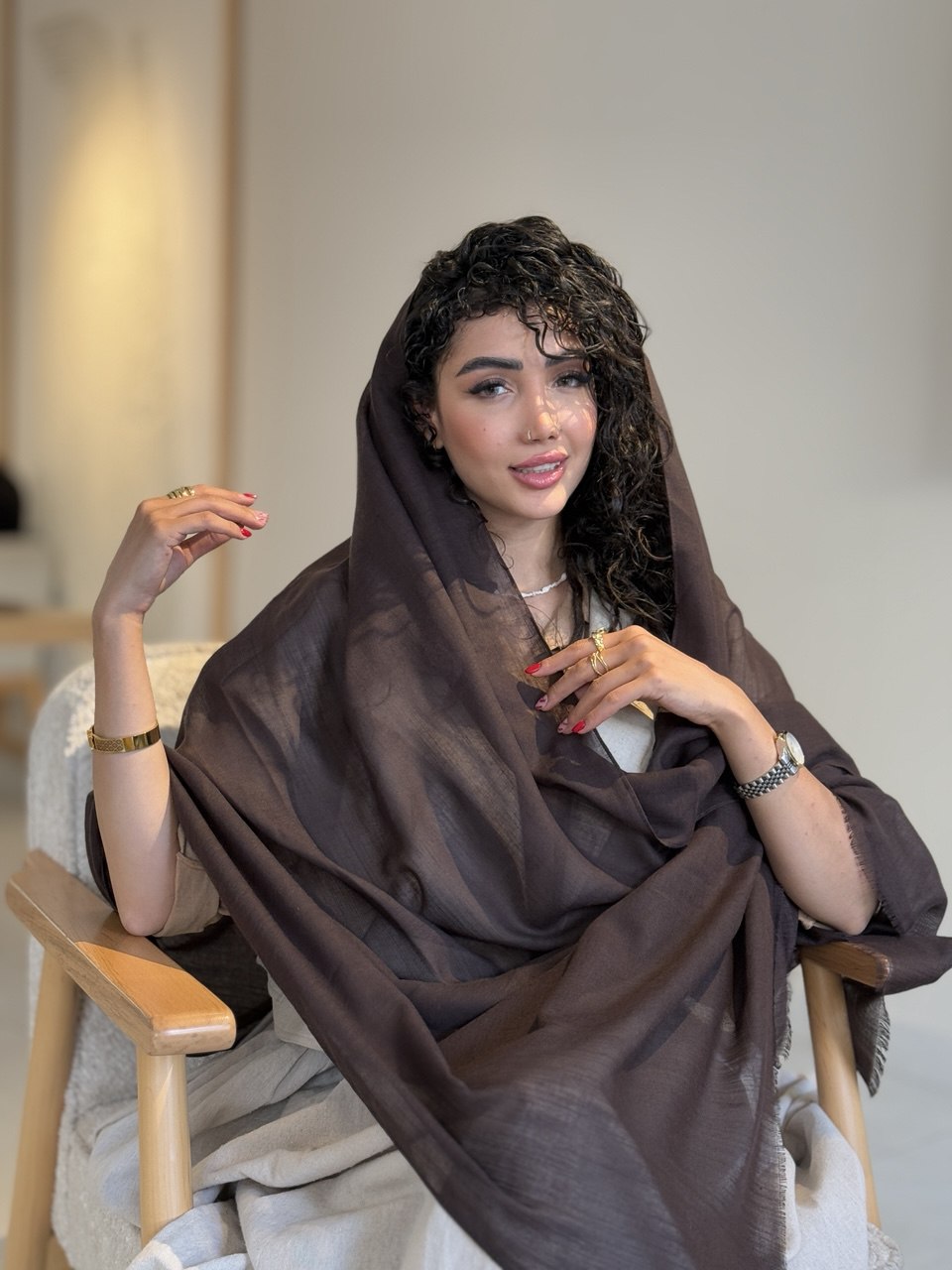 شال قهوه ای موکا