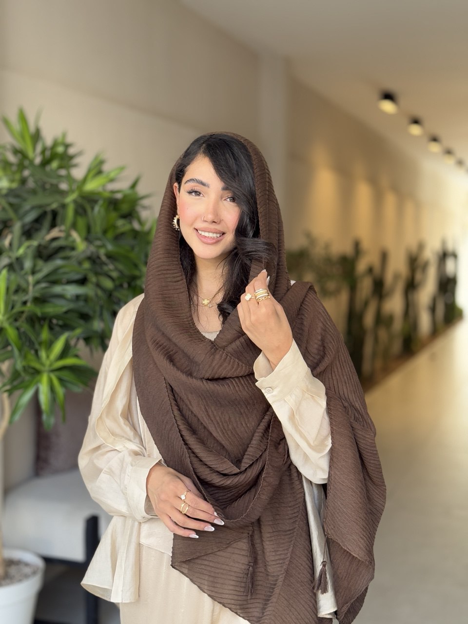 شال پلیسه نخی