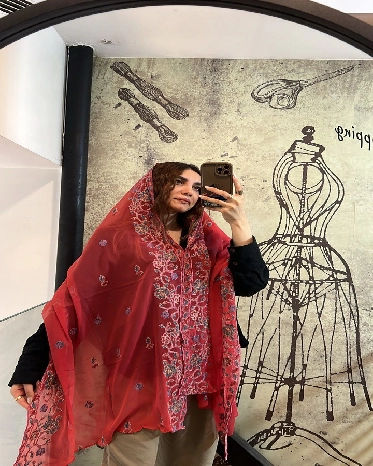 شال هندی گل آبی